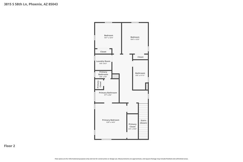 1,920/Mo, 3815 S 58th Ln Phoenix, AZ 85043 Floor Plan View 2