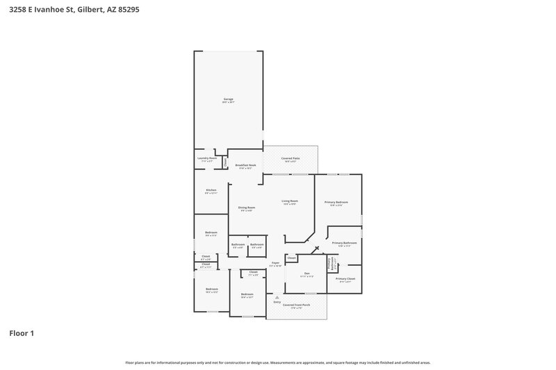 2,685/Mo, 3258 E Ivanhoe St Gilbert, AZ 85295 Floor Plan View