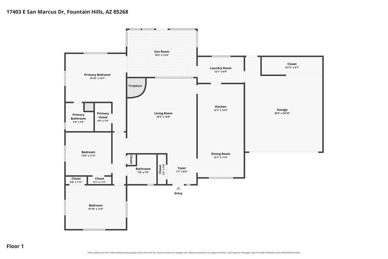 2,590/Mo, 17403 E San Marcus Dr Fountain Hills, AZ 85268 Floor Plan View