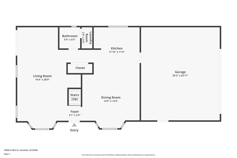 2,030/Mo, 19806 N 48th Dr Glendale, AZ 85308 Floor Plan View