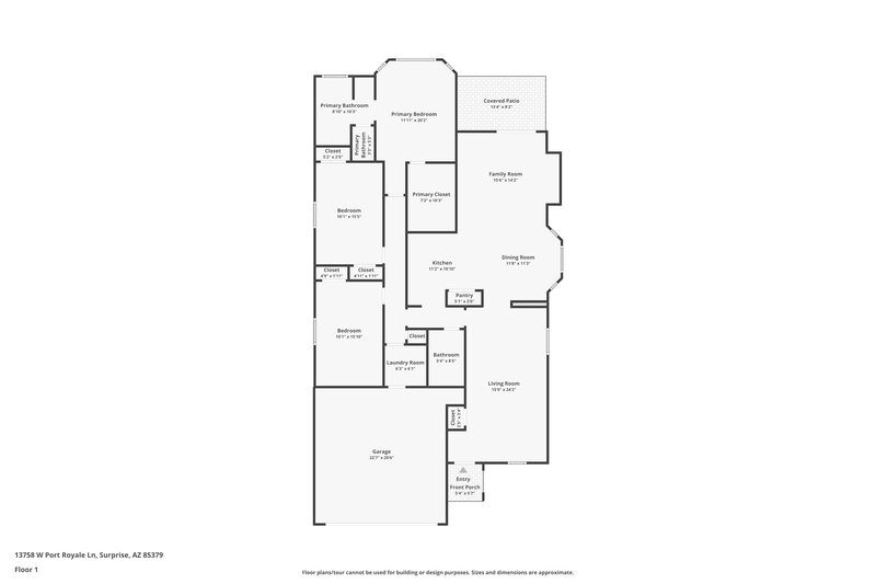 2,270/Mo, 13758 W Port Royale Ln Surprise, AZ 85379 Floor Plan View