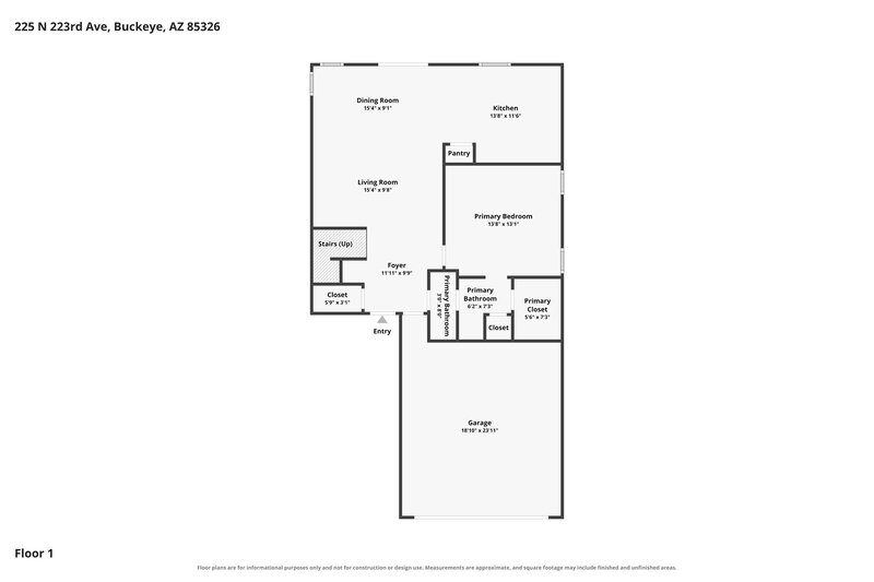 1,875/Mo, 225 N 223rd Ave Buckeye, AZ 85326 Floor Plan View