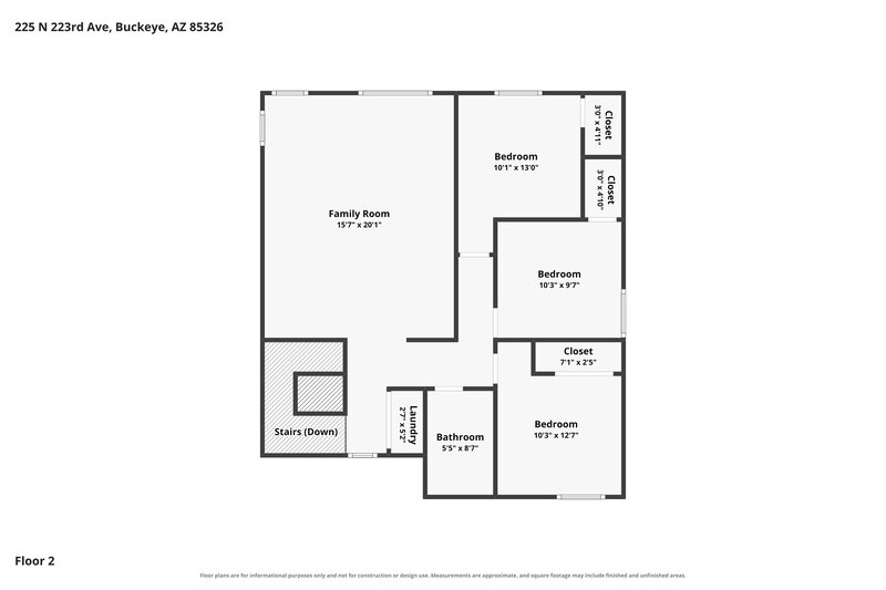 1,875/Mo, 225 N 223rd Ave Buckeye, AZ 85326 Floor Plan View 2