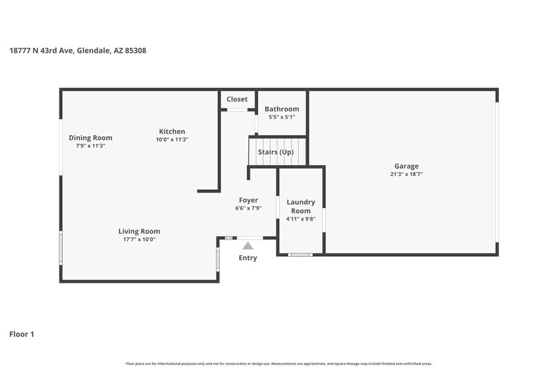 1,945/Mo, 18777 N 43rd Avenue, 40 Glendale, AZ 85308 Floor Plan View