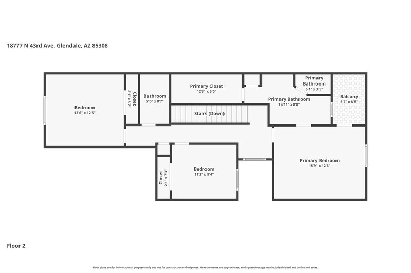 1,945/Mo, 18777 N 43rd Avenue, 40 Glendale, AZ 85308 Floor Plan View 2