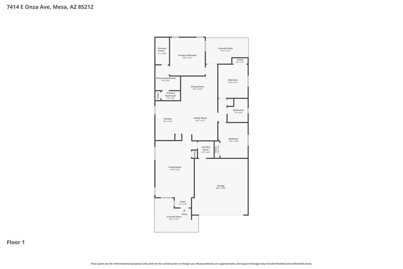 2,340/Mo, 7414 E Onza Ave Mesa, AZ 85212 Floor Plan View