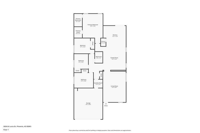 2,070/Mo, 3026 W Lucia Dr Phoenix, AZ 85083 Floor Plan View