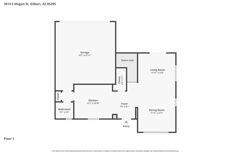 2,225/Mo, 3014 E Megan St Gilbert, AZ 85295 Floor Plan View