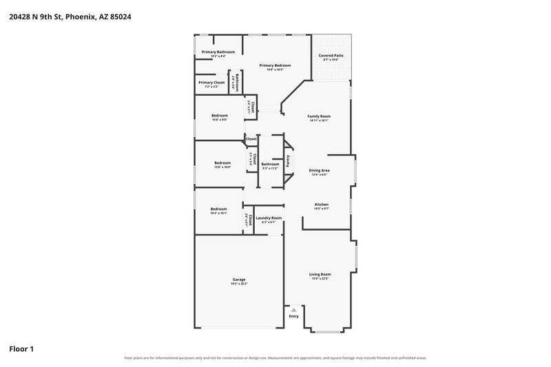 2,570/Mo, 20428 N 9th St Phoenix, AZ 85024 Floor Plan View