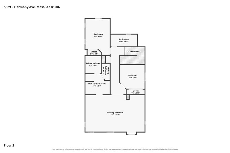 2,295/Mo, 5829 E Harmony Ave Mesa, AZ 85206 Floor Plan View 2