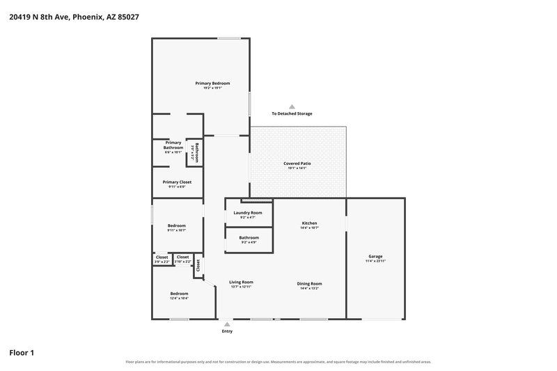 2,665/Mo, 20419 N 8th Ave Phoenix, AZ 85027 Floor Plan View