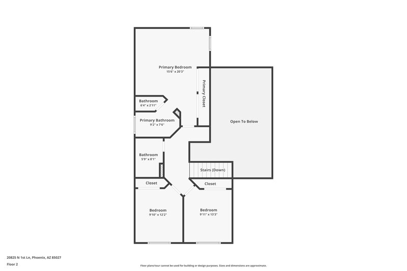 2,110/Mo, 20825 N 1St Ln Phoenix, AZ 85027 Floor Plan View 2