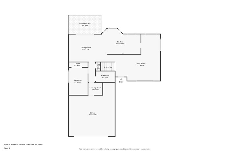 2,300/Mo, 4045 W Avenida del Sol Glendale, AZ 85310 Floor Plan View