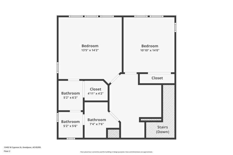 2,360/Mo, 13492 W Cypress St Goodyear, AZ 85395 Floor Plan View