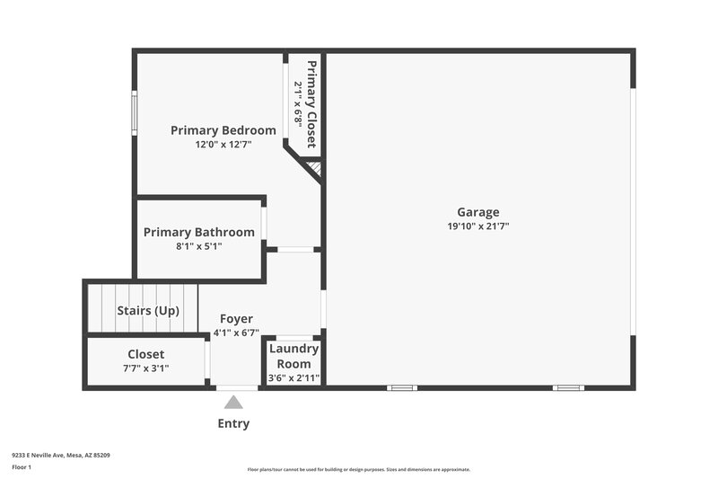 1,825/Mo, 9233 E Neville Ave 1037 Mesa, AZ 85209 Floor Plan View
