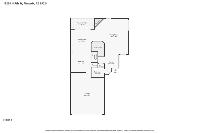 3,100/Mo, 19238 N 5th St Phoenix, AZ 85024 Floor Plan View