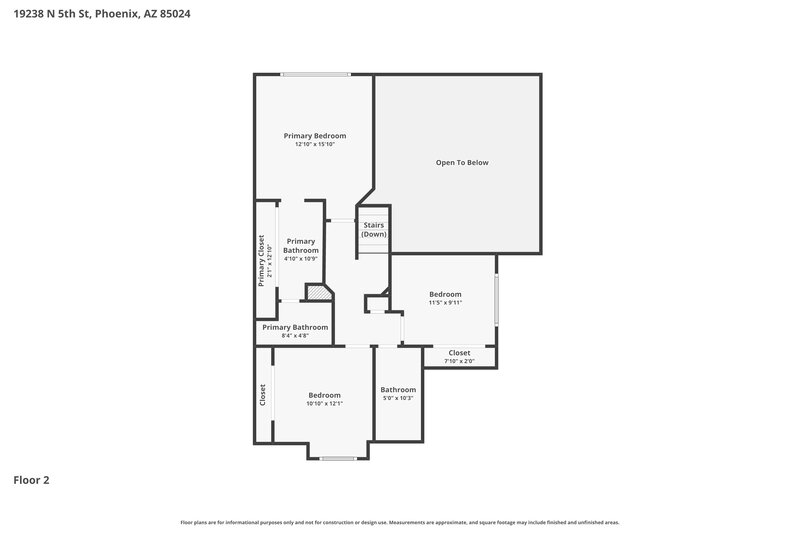 3,100/Mo, 19238 N 5th St Phoenix, AZ 85024 Floor Plan View 2
