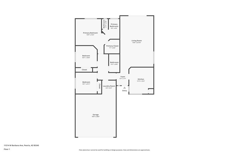 1,900/Mo, 11214 W Barbara Ave Peoria, AZ 85345 Floor Plan View