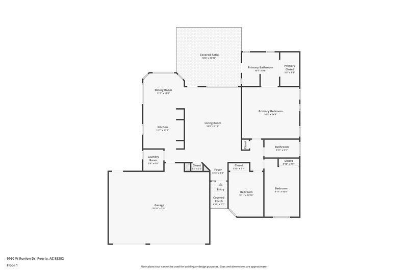 2,180/Mo, 9960 W Runion Dr Peoria, AZ 85382 Floor Plan View