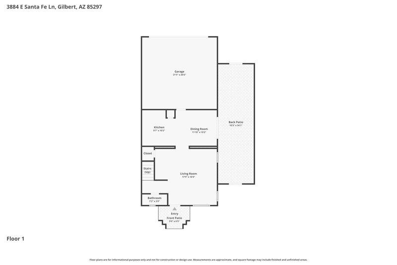 2,105/Mo, 3884 E Santa Fe Ln Gilbert, AZ 85297 Floor Plan View 2