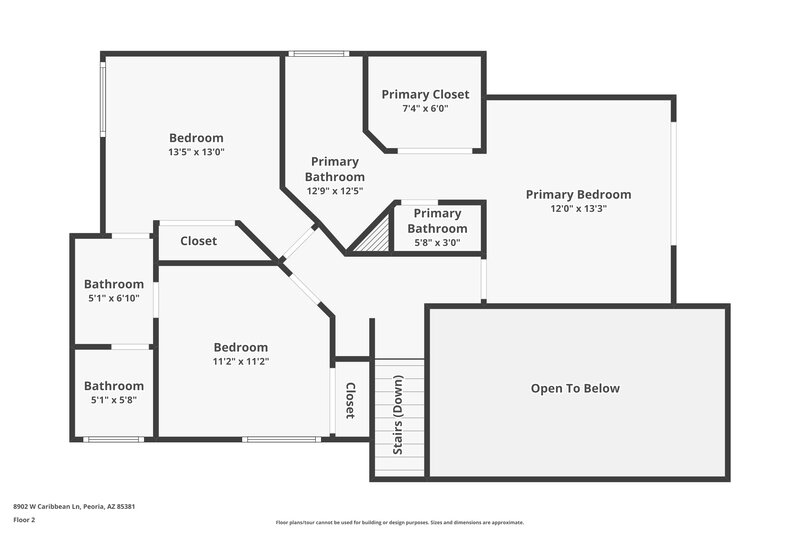 2,215/Mo, 8902 W Caribbean Ln Peoria, AZ 85381 Floor Plan View 2