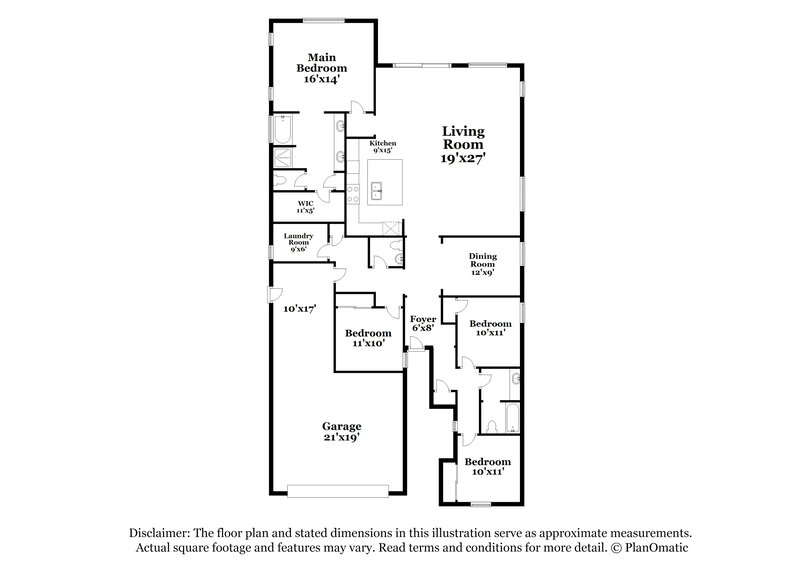 2,430/Mo, 16905 W Woodlands Ave Goodyear, AZ 85338 Floor Plan View