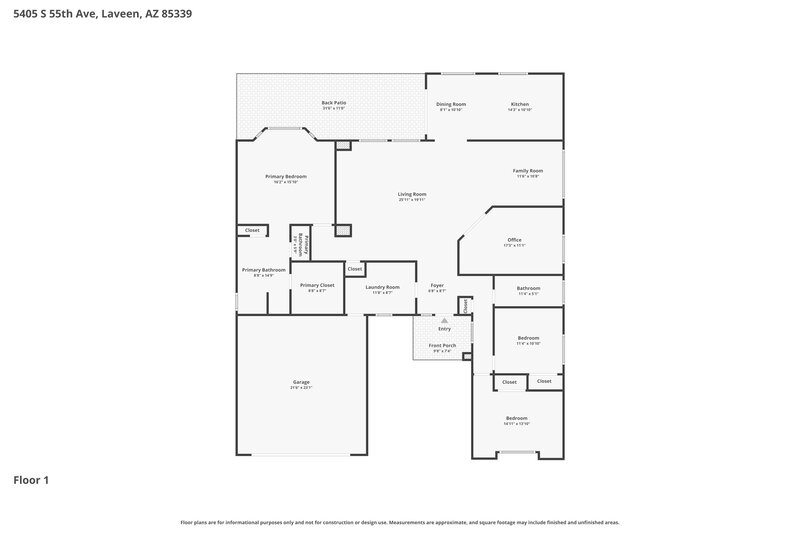 2,630/Mo, 5405 S 55th Ave Laveen, AZ 85339 Floor Plan View