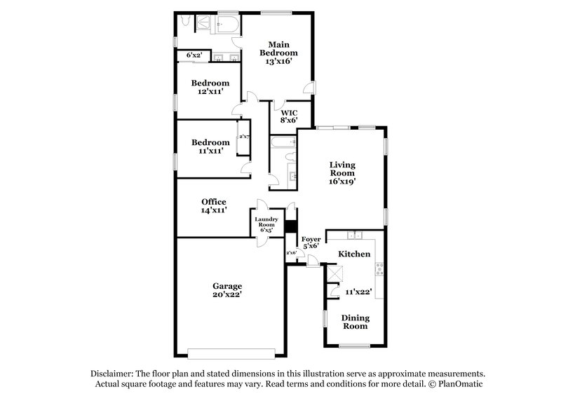 2,400/Mo, 6212 S 44th Ave Laveen, AZ 85339 Floor Plan View