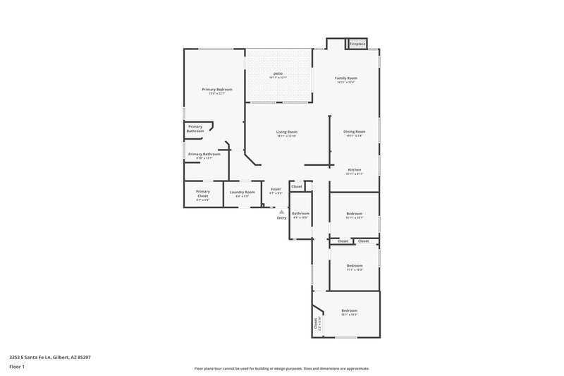 2,550/Mo, 3353 E Santa Fe Ln Gilbert, AZ 85297 Floor Plan View