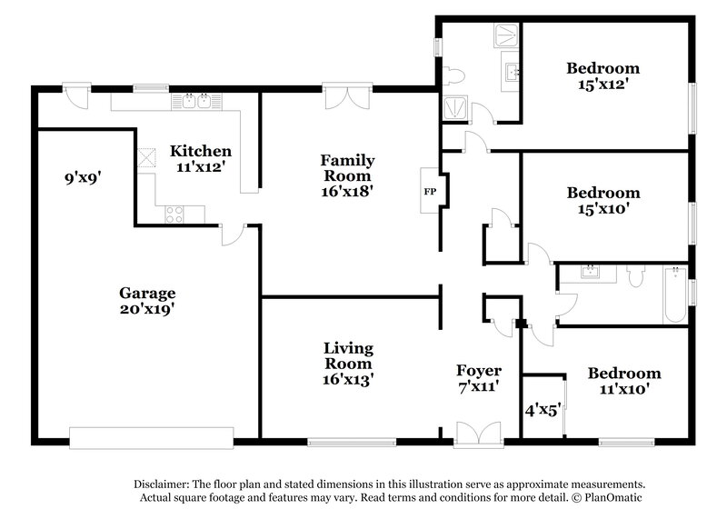 3,200/Mo, 14009 N 42nd Dr Phoenix, AZ 85053 Floor Plan View