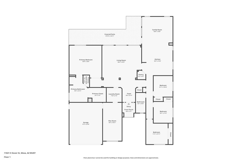 2,490/Mo, 11021 E Dover St Mesa, AZ 85207 Floor Plan View