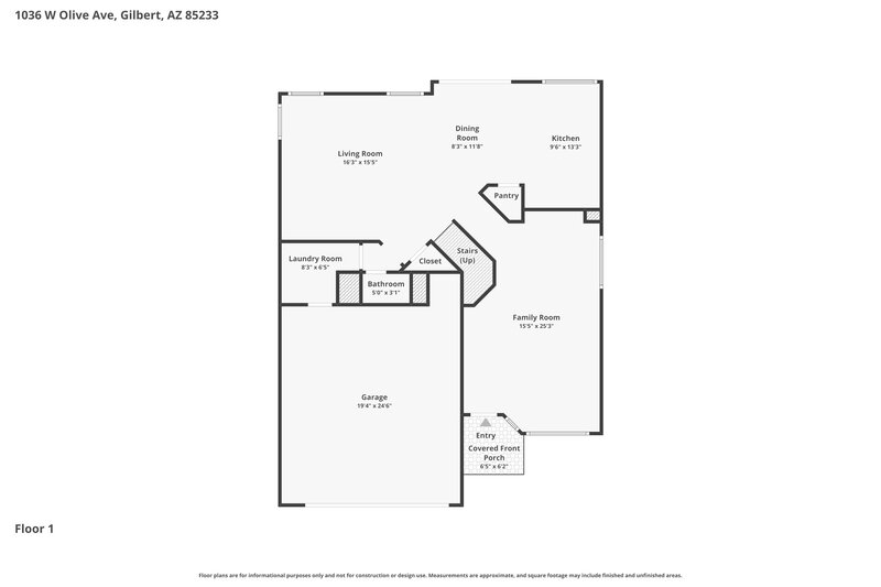 2,655/Mo, 1036 W Olive Ave Gilbert, AZ 85233 Floor Plan View