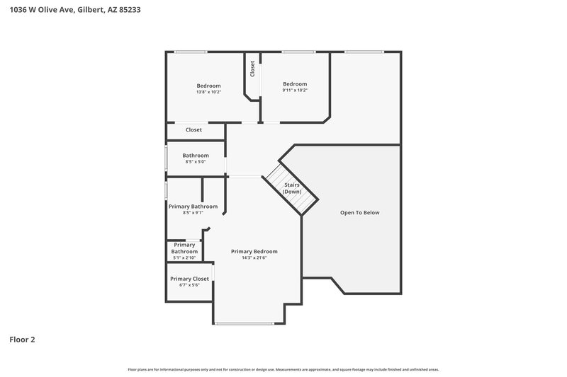 2,655/Mo, 1036 W Olive Ave Gilbert, AZ 85233 Floor Plan View 2