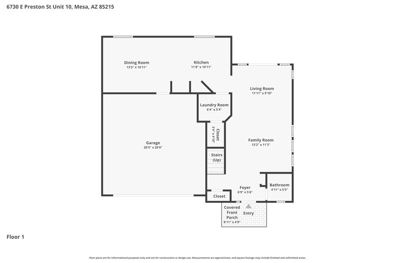 2,185/Mo, 6730 E Preston St Unit 10 Mesa, AZ 85215 Floor Plan View