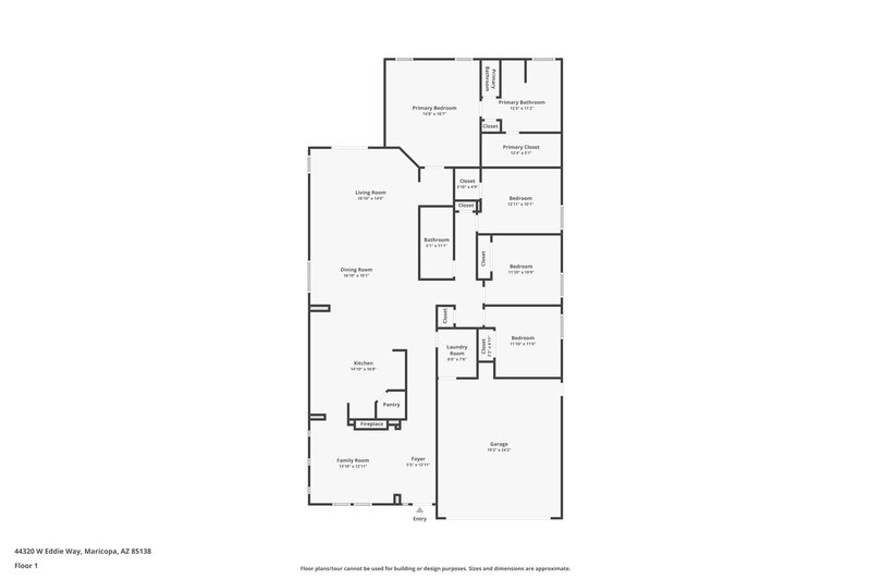 2,350/Mo, 44320 W Eddie Way Maricopa, AZ 85138 Floor Plan View