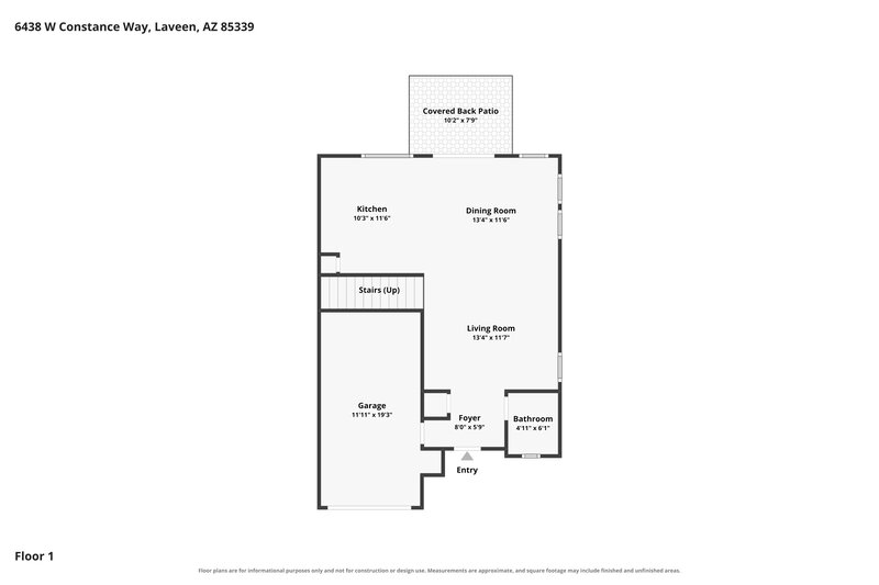 1,900/Mo, 6438 W Constance Way Laveen, AZ 85339 Floor Plan View