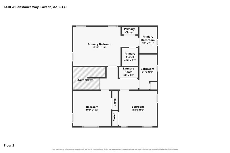 1,900/Mo, 6438 W Constance Way Laveen, AZ 85339 Floor Plan View 2