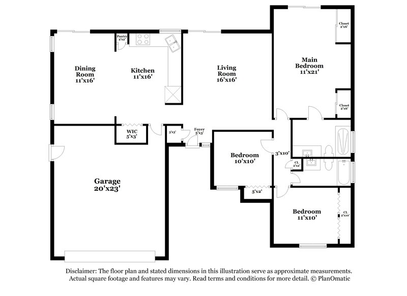 2,160/Mo, 5526 W Garden Dr Glendale, AZ 85304 Floor Plan View