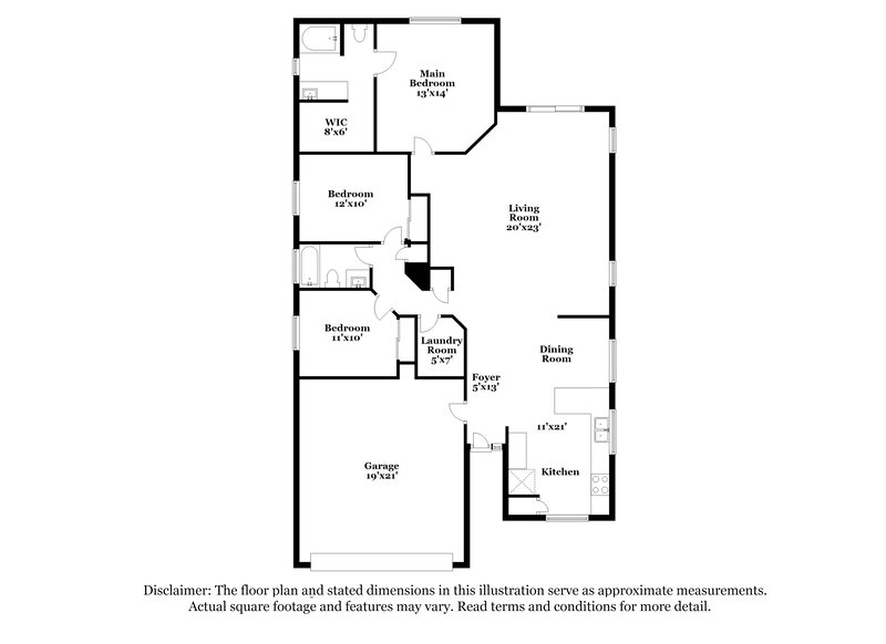 1,965/Mo, 7353 W Elwood St Phoenix, AZ 85043 Floor Plan View