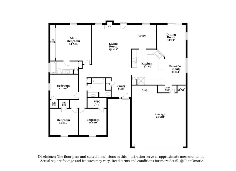 2,180/Mo, 6702 N 82nd Dr Glendale, AZ 85303 Floor Plan View