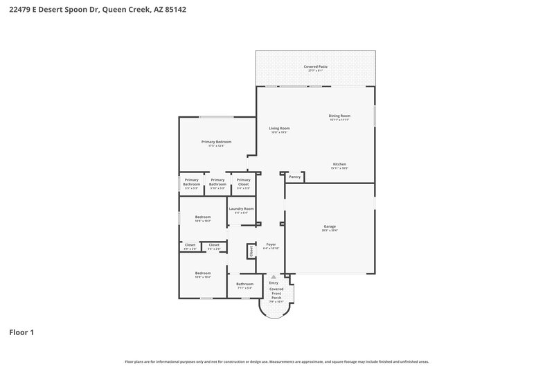 2,190/Mo, 22479 E Desert Spoon Dr Queen Creek, AZ 85142 Floor Plan View