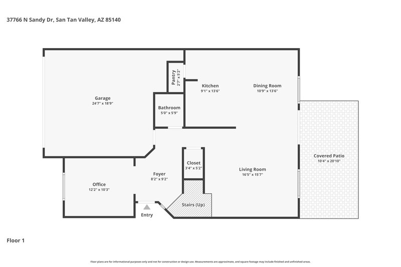 2,215/Mo, 37766 N Sandy Dr San Tan Valley, AZ 85140 Floor Plan View 2