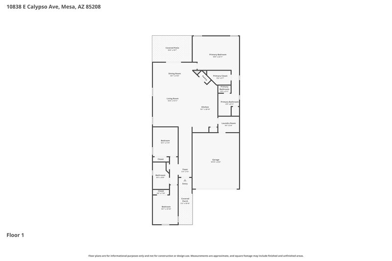 2,340/Mo, 10838 E Calypso Ave Mesa, AZ 85208 Floor Plan View