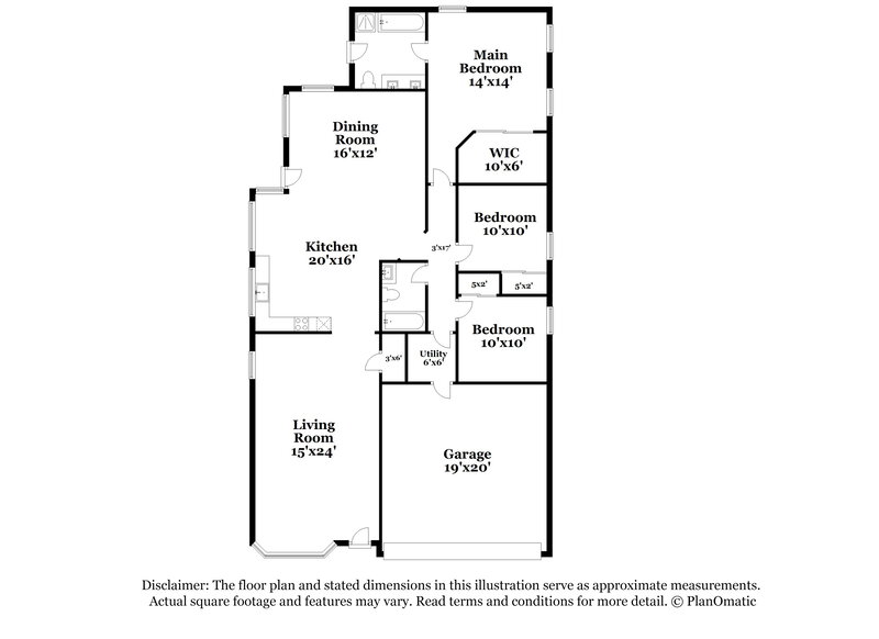 2,460/Mo, 19958 N 65th Dr Glendale, AZ 85308 Floor Plan View