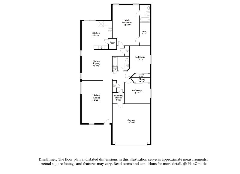 2,090/Mo, 11807 W Ester Dr El Mirage, AZ 85335 Floor Plan View