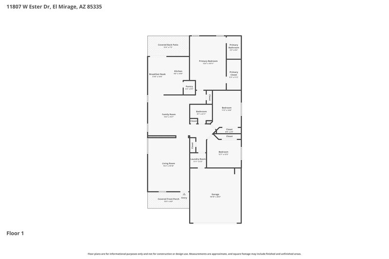 1,800/Mo, 11807 W Ester Dr El Mirage, AZ 85335 Floor Plan View