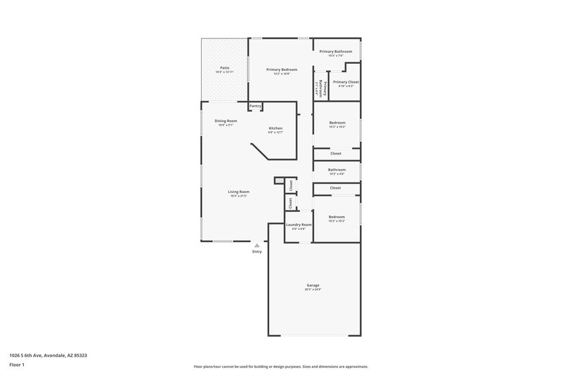 1,865/Mo, 1026 S 6th Ave Avondale, AZ 85323 Floor Plan View