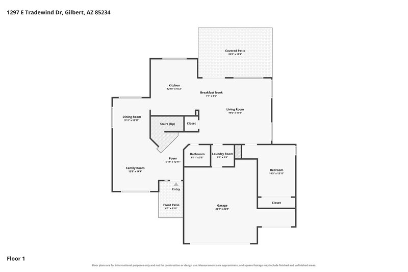 3,010/Mo, 1297 E Tradewind Dr Gilbert, AZ 85234 Floorplan View