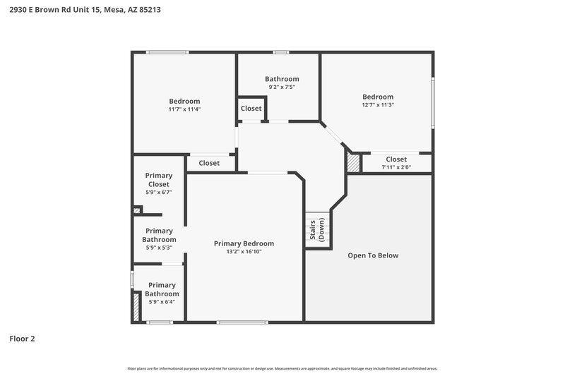 2,195/Mo, 2930 E Brown Rd Unit 15 Mesa, AZ 85213 Floorplan View 2