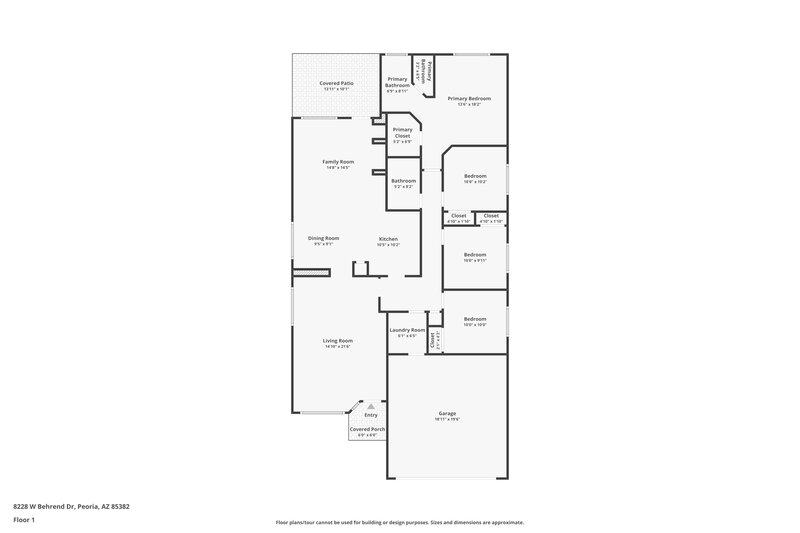 2,150/Mo, 8228 W Behrend Dr Peoria, AZ 85382 Floor Plan View